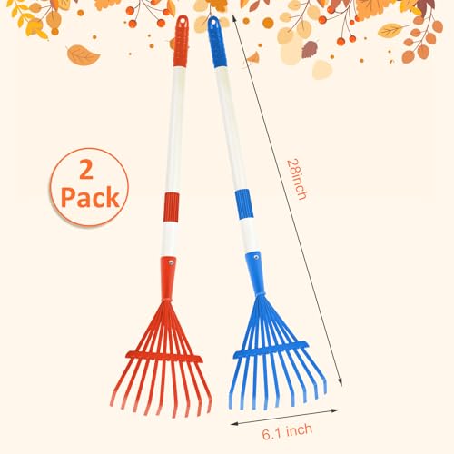 Rastrillos para niños 2 piezas 28 pulgadas azul y rojo miniatura 2