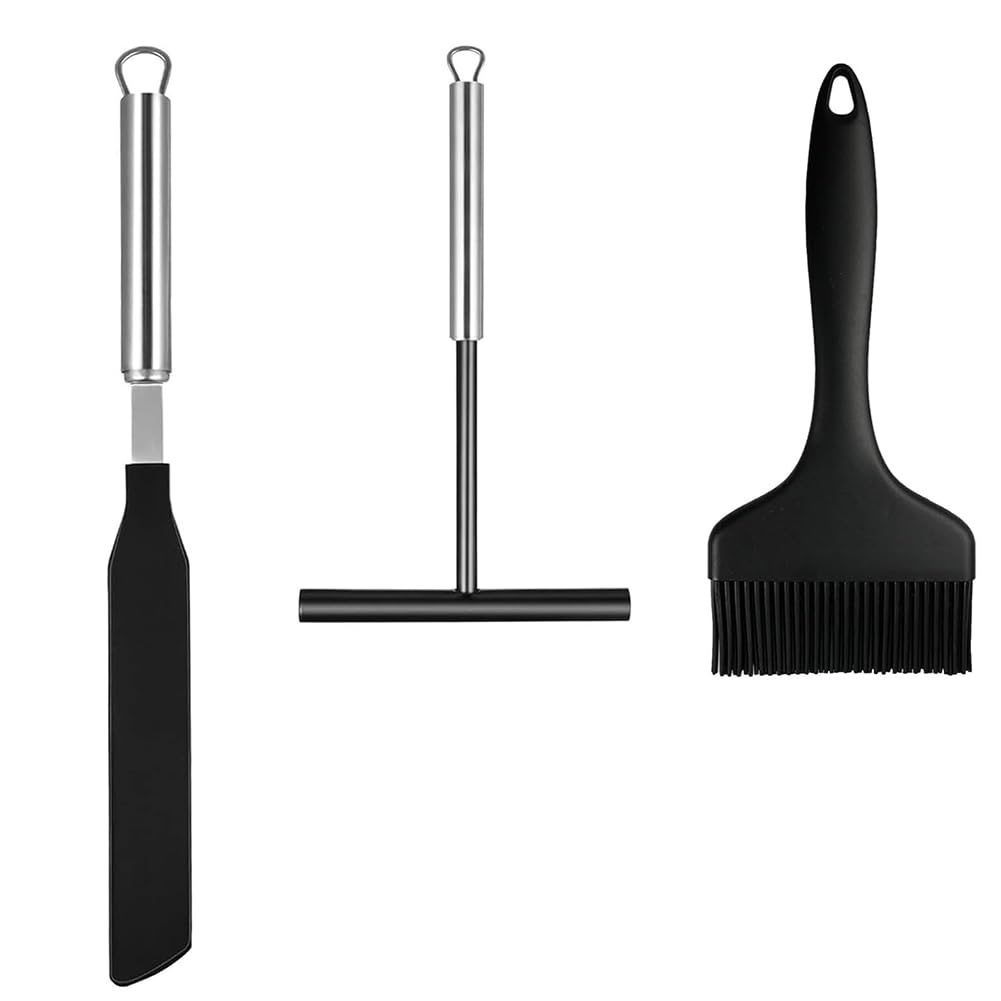 CTRLZS Stainless Steel Crepe Spreader and Spatula Set(3pcs) for Crepe Pan Batter, Cake Turner Kitchen Utensils