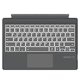 Smart Touchpad: el teclado Surface Pro 7+/7/6/5/4/3 tiene un panel táctil inteligente integrado. Con múltiples gestos, clics, desplazamiento y deslizamiento, puedes controlar mejor tu tableta sin tocar la pantalla y el ratón. Este teclado para tablet con panel táctil te da un toque suave y preciso que te hará disfrutar de su uso.