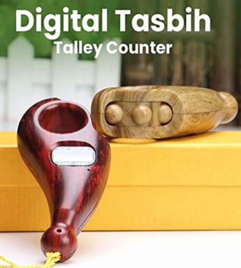 Image of Digital Tally Counter for Japa,Multi Color with Display Tasbeeh /Zikr Tasbih - Ring Counter Counter Mala Without Compass - Wooden Finish Bead Counter for Meditation, Prayer & Chanting