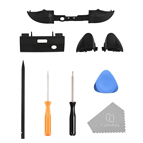 Cemobile Black LB RB LT RT Triggers Buttons Bumpers Replacement Compatible With Xbox Series X Series S Controller, T6 T8 Screwdriver Spudger Prying Repair Tool Kits