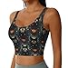 Cozy Black Wolf Art Yoga Bra for Women Girls, U-Shaped Back Tops with Pads Control Shapewear Outfit for Sports Fitness