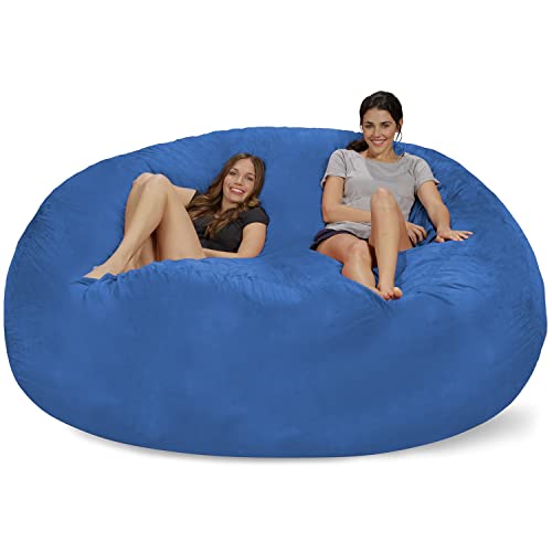 Chill Sack Bean Bag Chair: Giant 8' Memory Foam Furniture Bean Bag - Big Sofa With Soft Micro Fiber Cover - Royal Blue #TOP27