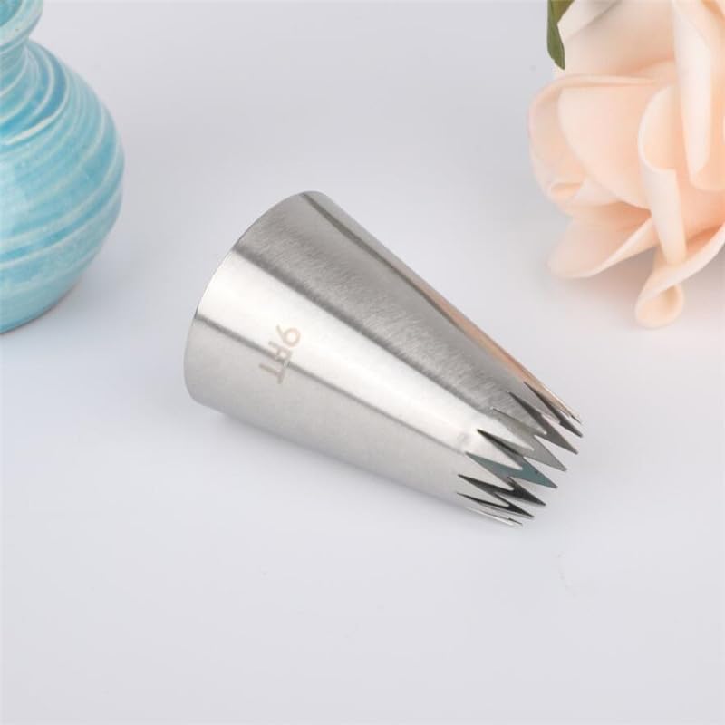 Punta de pastelería Churro, puntas de tubería para Eclair, punta de pastelería Open Star grande para tuberías, puntas de glaseado, herramientas de decoración, puntas de glaseado y puntas de tuberías 6