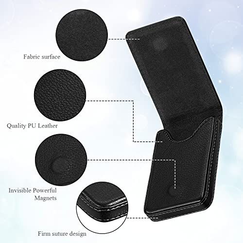 Image of Outus 2 Pieces Business Card Holder, PU Leather Business Card Case Pocket Wallet with Magnetic Shut for Christmas Gift Men Women(Black, Classic)