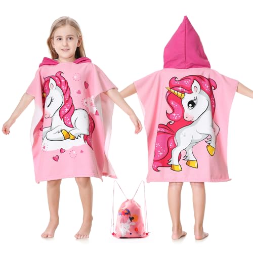MOKANI Badeponcho Kinder mit Kapuze, Mikrofaser Handtuch Poncho...
