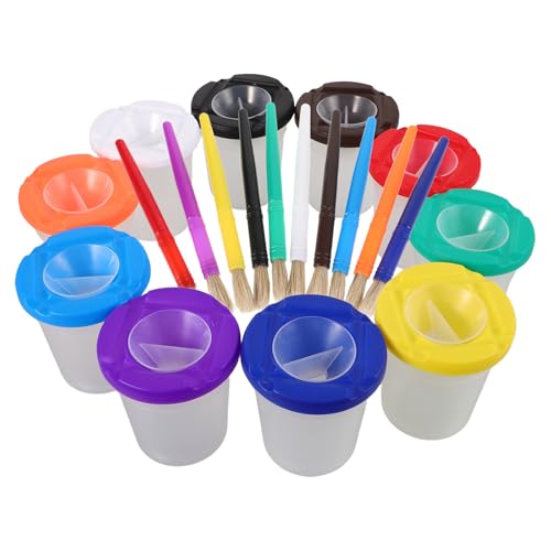Kit de pintura tazas de plástico para lavado de pinceles en actividades creativas de arte