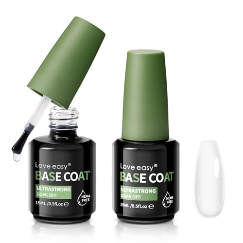 Love Easy Base Coat Gel Polish Set, 2 Pack Clear