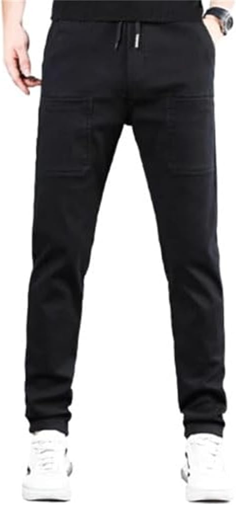 Mencomfy Cargo Pants - Men's Multi Pant, High Stretch Multi-Pocket Durable Cargo Pants for Daily Wear (US, Alpha, Large, Regular, Regular, Black)