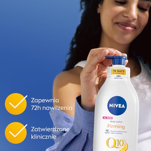 NIVEA Q10 Firming Body Lotion + Vitamin C (625ml), with Collagen Booster Complex, 48H Moisturiser - Image 5