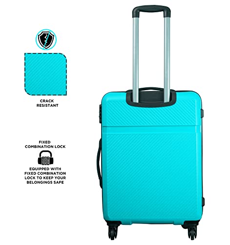 Image of Safari Drive 5 Years International Warranty Hard-Sided Polypropylene Spinner Luggage /Trolley Bag (Large 76 Cm, Cyan),Blue,4 Wheels L