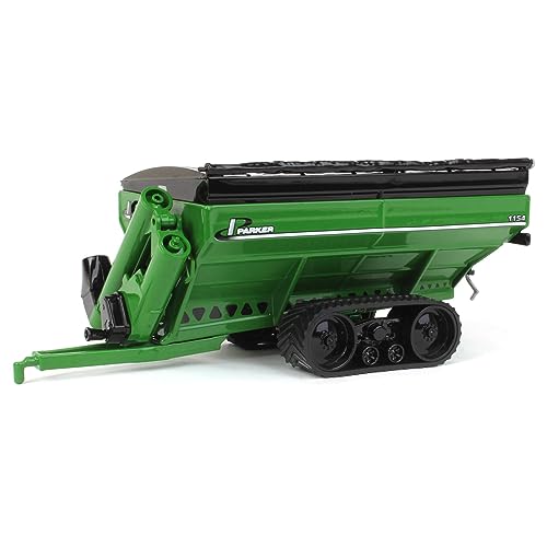 Spec Cast 1/64 Parker 1154 Remolque de Grano Verde con Orugas Modelo de Vehículo con Base para Exhibición, Listo para Exhibición en Interiores, Recomendado para Adolescentes