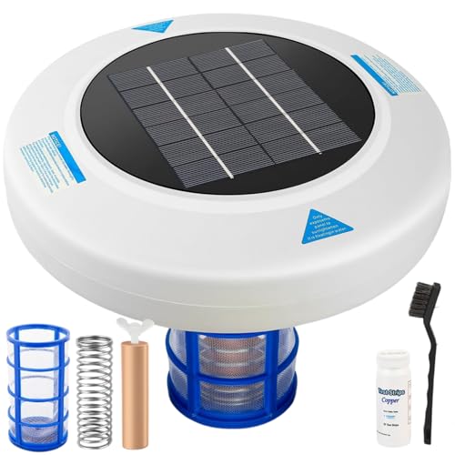 Solar Pool Ionizer - Floating Pool Cleaner for Swimming Pools Up to 45,000 Gallons, Large Solar...