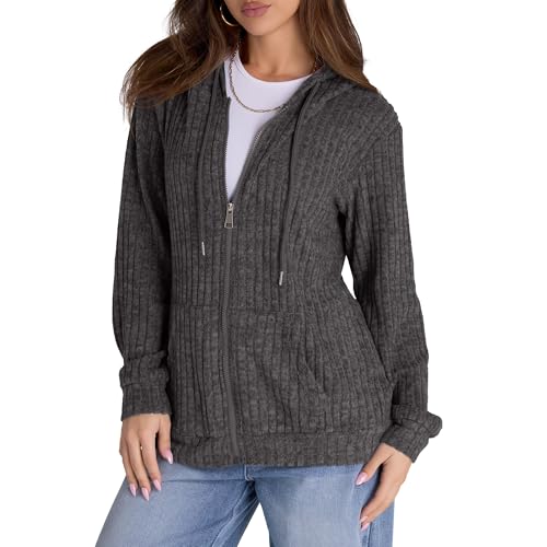 Image of Witsmile Zip Up Hoodie Women Oversized Sweatshirt Long Sleeve 2026 Fall Outfit Lightweight Jackets Workout Clothes