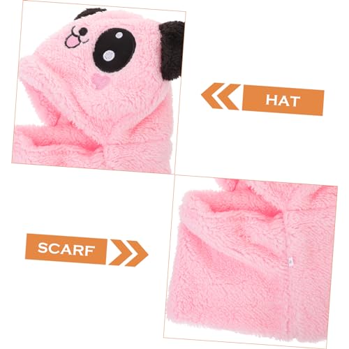 Vaguelly Cartoon Animal Pattern Boys and Girls Scarf Years Old Boys Girls Warm Hooded Hat Winter Neck Warmer4