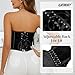 LEACOOLKEY Women Sexy Bustier Corset Vintage Floral Overbust Corset Fashion Strapless Party Crop Top