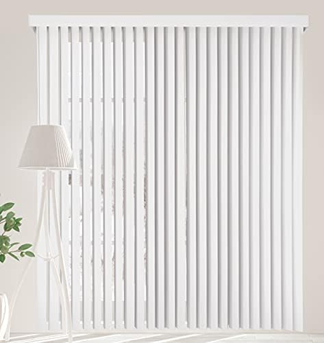 Calyx Interiors White Vinyl Vertical Blind 78 in. W x 84 in. L with 3.5 in. Slats, 04VS2780840