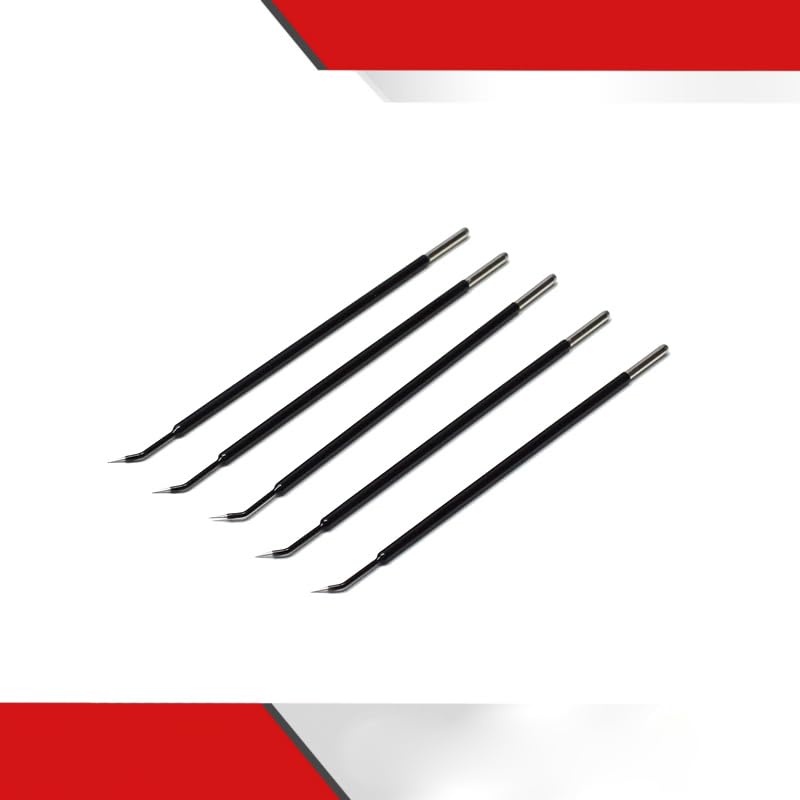 Professional Colorado Micro Dissection Needles, Tungsten Carbide Point, 12cm Angled, 5 Piece Set