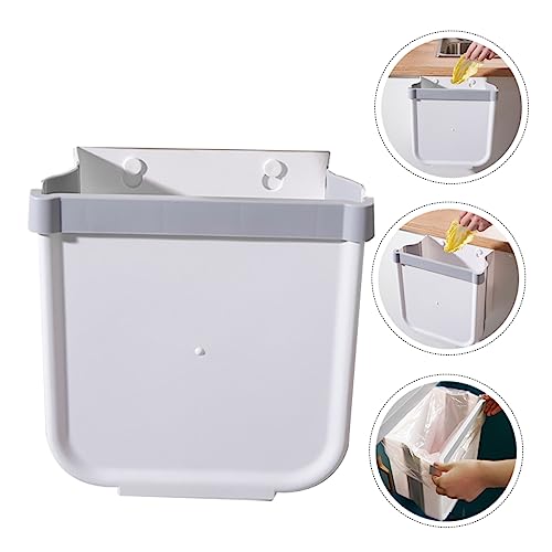Caneca de basura plegable blanca para pared miniatura 3