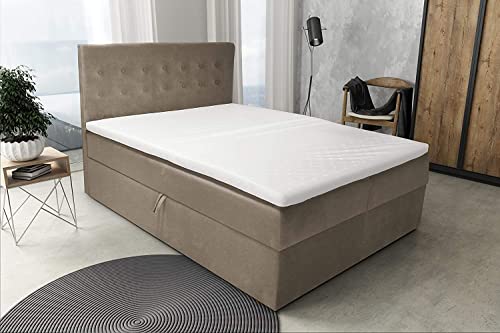 Best For Home Boxspringbett | Doppelbett 180x200 mit Stauraum | S Deluxe Boxspringbett mit 7-Zonen Bonnell-Federkernmatratze und Topper | Erhältlich Größen | Gemaakt in de EU Best For Home Boxspringbett | Doppelbett 180x200 mit Stauraum | S Deluxe Boxspringbett mit 7-Zonen Bonnell-Federkernmatratze und Topper | Erhältlich Größen | Gemaakt in de EU