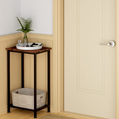 Eknitey Nightstand/End Table, Space Saving Side Table, High And Narrow Entryway Table Telephone Table W/Storage Shelf For Living Room, Bedroom And Office #TOP4