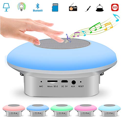 Preisvergleich Produktbild Bluetooth-Nachtlicht, Tragbarer Multifunktionslautsprecher Mit FM-Radio 7 Farbwechselnde Innenbeleuchtungs-CampingNotbeleuchtung