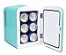 Frigidaire Mini Portable Compact Personal Cooler Fridge, 4 Liter Capacity Chills Six 12 oz Cans, 100% Freon-Free & Eco Friendly, Includes Plugs for Home Outlet - Blue