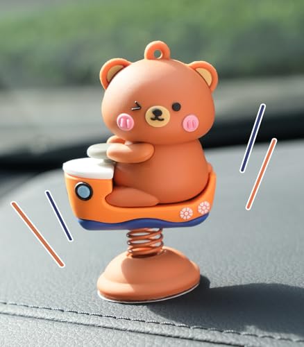 Car Dashboard Decorations Cute Car Ornament【Bounce Small Animal】Kawaii Bobblehead Funny Car Accessories Swing Car Dashboard Accessories for Car Interior Decor / Office/ Tabletop/ Cute Little Gifts
