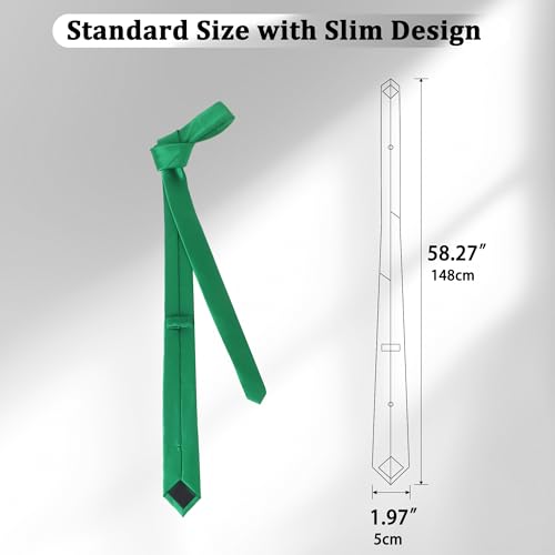 Image of Landisun Black Tie Men Women Solid Skinny Ties Slim Ties Satin Tie