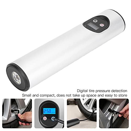 Air Mattress Pump, Rechargeable Air Pump Small Compact for Bicycle for Ball Inflatable for Car(Silver) - Image 2