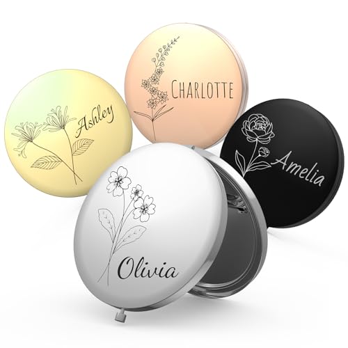 WASHNN Espejo de Bolsillo Personalizado, Espejo Plegable, Espejo