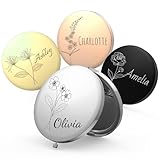 WASHNN Espejo de Bolsillo Personalizado, Espejo Plegable, Espejo Compacto Y PortáTil de Doble Cara, Navidad o San ValentíN para Amigos o Mejores Amigos.