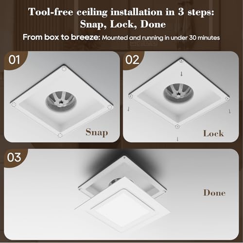 Image of Ultra Quiet Bathroom Exhaust Fan with Light, 120 CFM, 1.0 Sones