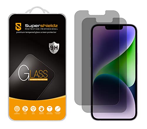 Supershieldz (2 Pack) (Privacy) Anti Spy Screen Protector Designed for iPhone 16e, 14, 13, 13 Pro (6.1 inch) Tempered Glass, Anti Scratch, Bubble Free