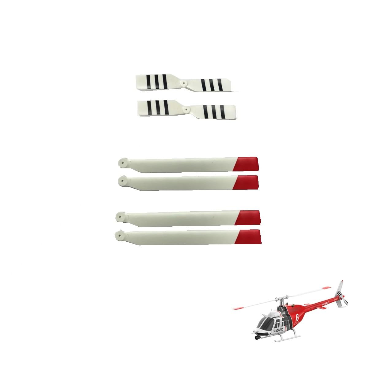 WDDSPSH 2 Pairs of Main Rotor Blades for RC Helicopter C138 C190 C189 C186 C032 C123 C129 V2 K127 K170 (C138)