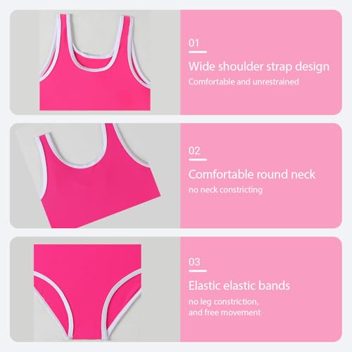 Image of Girls One Piece Swimsuits, Toddler Girls Swimweargirls Bathing Suits, Cute Summer Beach Pool Outfit 3-12 Years (US, Age, 6 Years, Red)