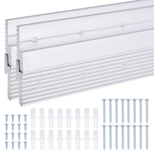Image of uxcell French Cleat Picture Hanger 18 Inch, 2 Pairs Aluminum Z Clip Supports 90lbs, Interlocking Wall Mounting Bracket, to Hang Mirrors, Panels, Shelves, Headboards, Art Frames