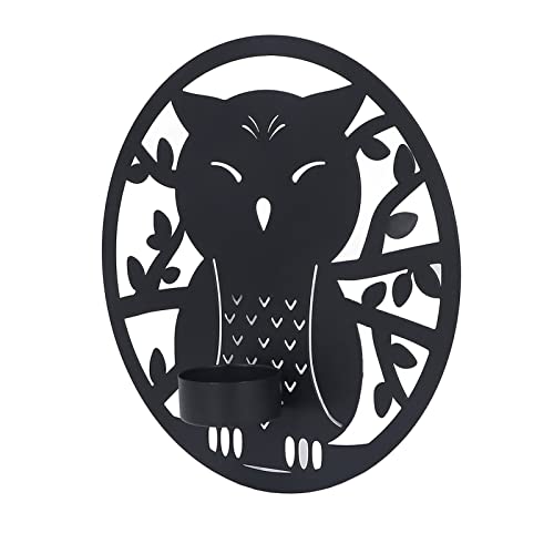 Metal Wall Candle Sconce Holder, Candle Holder Wall Mount Black Hanging Candleholder Modern Wall Candle Sconces Retro Wall Candle Holder Living Room Wall Decor (Laser Plate A)