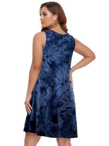 Image of BELAROI Summer Dresses for Women Beach Tshirt Sundress V Neck Casual Swing Tank Dress Swimsuit Cover Ups Pockets
