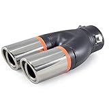 Universal Chrom Doppelt Sport Auspuffblende Auspuff Endrohr Stahl