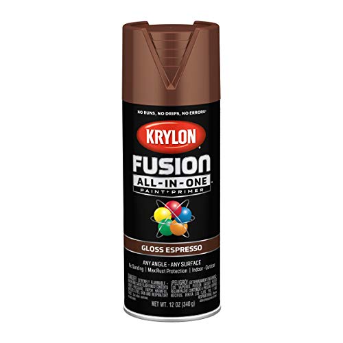 Image of Krylon Fusion All-In-One Adhesive Spray Paint for Indoor /Outdoor Use, 12 oz, Espresso