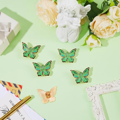 Image of Inbagi 50 Pcs Mental Health Awareness Pins Bulk Green Butterfly Mental Health Month Enamel Pins Prevention Inspiring Lapel Brooch Accessories for Clothing, Shirts, Jackets, Activity Supplies
