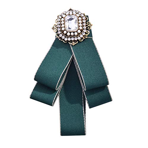 Wicemoon 1pcs Verde Cristal Arco Broche Mujeres Corbata