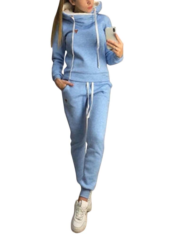 OnsoyoursWomen 2 Piece Loungewear Tracksuit Ladies Top and Jogger Set Long Sleeve Sweatshirt Hoodies Pants Sports Suits Zip Jogging Yoga Gym Workout Outfit Playsuit