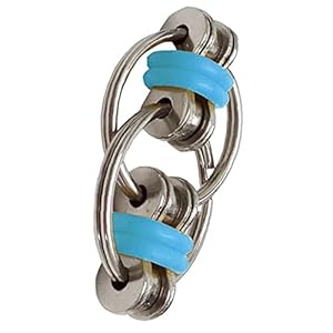 Sleutelhanger Fidget Flippy Chain Fidget Toy om stress Reducer volwassenen en kinderen blauw te verlichten 1 ST