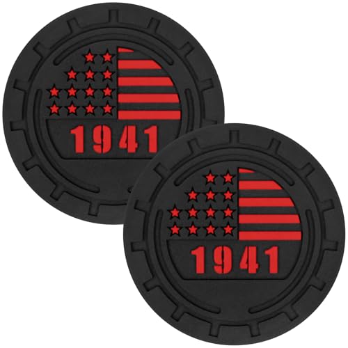 Portavasos para Carro con Bandera Americana Rojo de Silicona miniatura 1