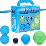 RAD All in Kit I Myofascial Release Tool Kit with Block, Massage Balls, Peanut Roller, Massage Stick and Foam Roller for Self Massage, Mobility and Recovery