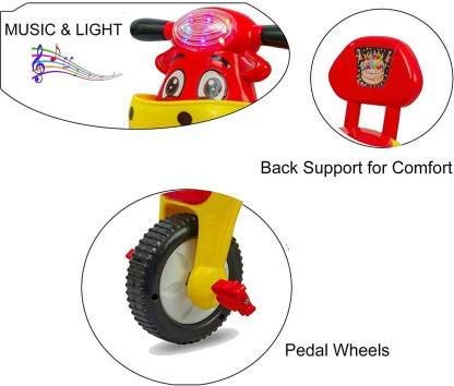 Image of Panda Baby Product Toyboy Multinational Musical Happy Birthday Baby Tricycle, Yellow - Red Cycle for Kids, Cycle for Kids
