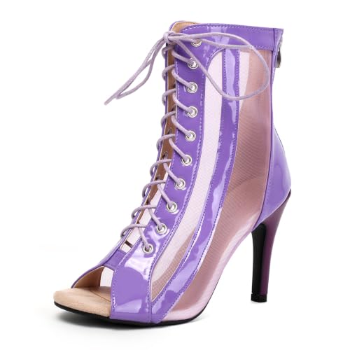 Image of UTIKLIOU Women's Mesh Sandals Peep Toe High Top Sandals Lace Up Summer Boots Buckle Strap Party Sexy Pump Shoes Open toe