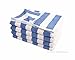 Linteum Textile 100% Cotton Beach Cabana Stripe POOL TOWELS 30x60 in. 4-Pack White with Blue Stripes